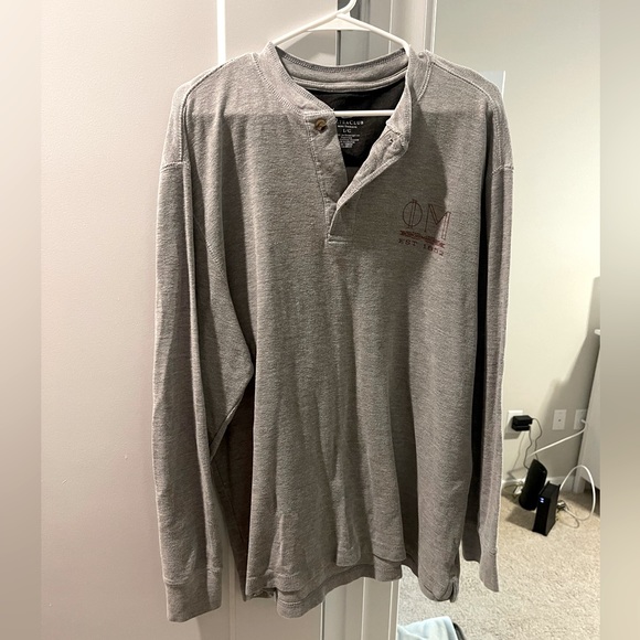 Grey Thermal Button Up Henley - Picture 1 of 2
